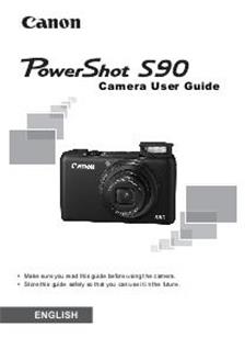 Canon PowerShot S90 manual. Camera Instructions.